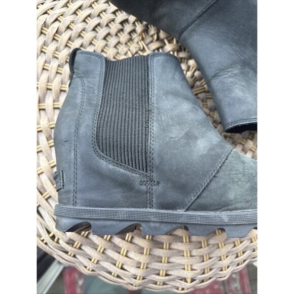 Sorel Joan Rhapsody Wedge Snow Chelsea Ankle Boot Black Women’s Size 8.5 US 39.5 - Picture 9 of 16